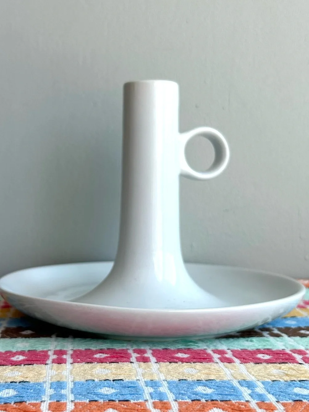 IKEA bjorkefall white ceramic candlestick